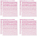 PATIKIL 1320 Pcs Acrylic Gem Sticker, 4 Size 3/4/5/6mm Self Adhesive Rhinestones Face Gem Stones Bling Jewelry for Nail Art Craft Clothes DIY Makeup Decoration Party, Pink Red
