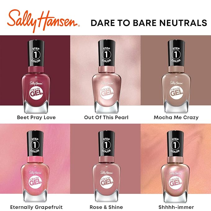 Sally Hansen Miracle Gel Salon Quality Nail Polish | Gel-Like Formula, Two-Step System, No UV Light Needed, Long Lasting | Opaque, Glossy | 212 Mocha Me Crazy | Rich Crème Brown Nail Polish