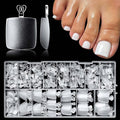 LoveOurHome 320pc Fake Toenails Tip Soft Gel Toe Nail Tips Clear Press on Toenails Short Square Fake Nail for Toes, 16 Sizes Feet False Toenail Clear Toes Nail Tips for Gel/Acrylic Toenail Extension