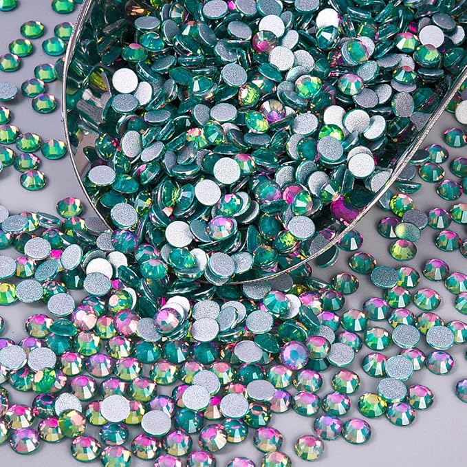 Blinginbox Rhinestones for Crafting,Flatback Rhinestones Glass Gems Stones Round Gemstones Non-Hotfix Crystal for Crafts Nail Decoration,Emerald Crystal(3.8-4.0mm) SS16/1440pcs