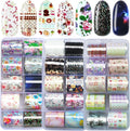 LoveOurHome 30 Sheet Flower Tranfer Nail Foils Sticker Decorations, Floral Nail Tranfer Foil Stickers Marble Nails Stickers Decals Lace Fingernail Tip Foil Sheet Gel Acrylic Nails Accessories