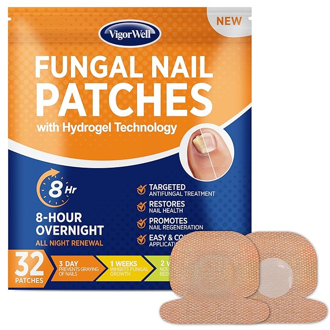 Small Nail Patches Extra Strength: 32 PCS Nighttime Hydrogel Patches for Overnight Repair - Visible Results in 8 Hours - Toenail Treatment Extra Strength