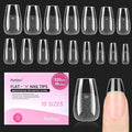 Beetles Gel Nail Tips Flat-X - Coffin Short, 320pcs 16 Sizes, Pre-Etched Half Matte Full Cover Soft Acrylic Press on False Nail Extension Tips Easy DIY Salon Art for Flat & Natural Nail Beds