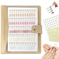 60 Magnetic Nail Swatch Book,Leather Nail Color Display Book with 72 Magnetic Tips & Number Labels,Professional Nail Salon Color Display Book for Easy Preview & Storage Gold