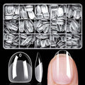 300pc Extra Short Oval Gel Nail Tips Clear Fake Nail, Clear Press on Nails Short Round Almond Soft Gel Nail Tips XS Oval Acrylic Nails Full Cover False Nail Artificial Fingernail for Nail Extension