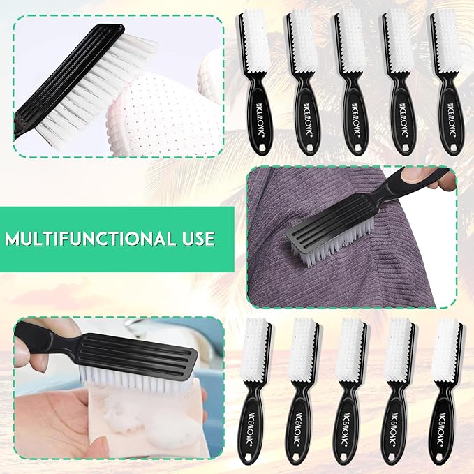 NICEMOVIC 20 Pcs Nail Brush for Cleaning Fingernails, Handle Grip Scrubber Brush, Hand Fingernail Cleaner Manicure Tools Scrub Cleaning Brushes, Use for Toe and Nail (Black)