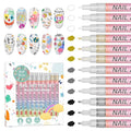 12 Colors Nail Art Pens Set, Nail Art Markers Polish Pens for Nail Art Quick Drying 3D Acrylic Paint Markers for Painting Dotting Liner Pen Nail Salon DIY Design Kit(0.7mm)