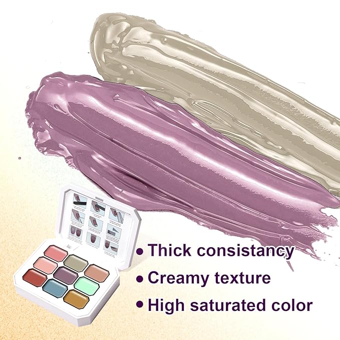 Gradient Painting Gel Set, 9 Colors Ombre Gel Nail Polish with 6 Aurora Multi-Purpose Brushes for Ombre Nails Aura Nails French Manicure Soak Off UV L Monet’s Garden