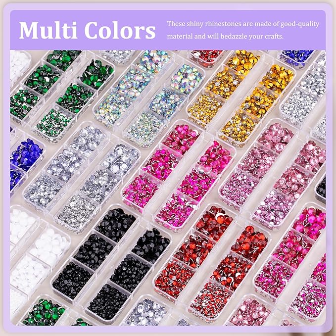 Resin Rhinestones for Crafting, 1 Box Lake Blue Multi Sizes Flatback Bedazzling Crystals for Crafts Nail Art Deco, Non Hotfix Gems Charms for Tumbler Shoes Clothing Fabric Face Makeup