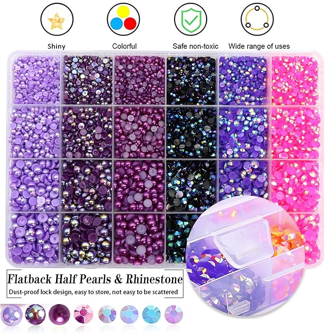 RODAKY Resin Rhinestones Kits 2/3/4/5mm Flatback Jelly Rhinestones Bulk Bedazzling Crystal Gems Beads Stone for Manicure DIY Crafts Mugs Bottles Tumblers Clothes Face Makeup (A-Set 2)