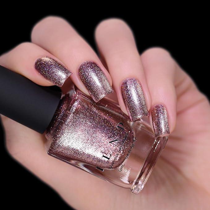 ILNP Olivia - Chocolate-Rose Holographic Ultra Metallic Nail Polish