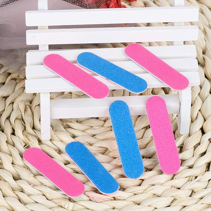 300 Pcs Mini Nail Files Double Sided Emery Boards Small Disposable Nail Files Bulk Manicure Pedicure Tools for Men, Women, Kids- 2 Inch