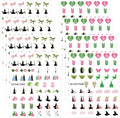 Witch Witchy Nail Stickers - 8 Sheets Pink and Green Witch Hat Crown Bow 3D Nail Art Stickers Musical DIY Finger Decals for Girls Manicure Decoration Halloween Party Favor Manicure Accessory