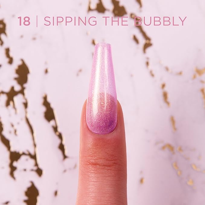 Gotti Nails Lacquer - #18L Sipping The Bubbly, Pearl Finish, Classic Nail Polish Colors Shimmer, and Glitter Chip Resistant Nail-Polish | Fast Drying, Streak-free Formula | 0.5 Fl Oz