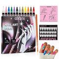 Nail Art Markers, 0.5mm Polish Pens & Easy Control 12 Colors 3D Nail Art Kit for DIY, Nail Art Brushes, Professionals & Beginners