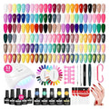 VANREESA Gel Nail Polish Kit with U V Light 53 Pcs Gel Polish Nail Set 36 Trendy Colors Nail Polish Set + Base and 4 Effects Top Coat with Manicure Tools Complete Nail Kit Gifts for Women Girls