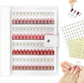 96 Magnetic Nail Swatch Book,Leather Nail Color Display Book with 96 Magnetic Tips & Number Labels,Professional Nail Salon Color Display Book for Easy Preview & Storage ( 2 Page )