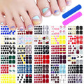 660 Pieces 30 Sheets Toes Nail Polish Strips Glitter Gel Nail Stickers Full Nail Wraps Self Adhesive Nail Polish Stickers for Women Girls Nails Art Accessories with File