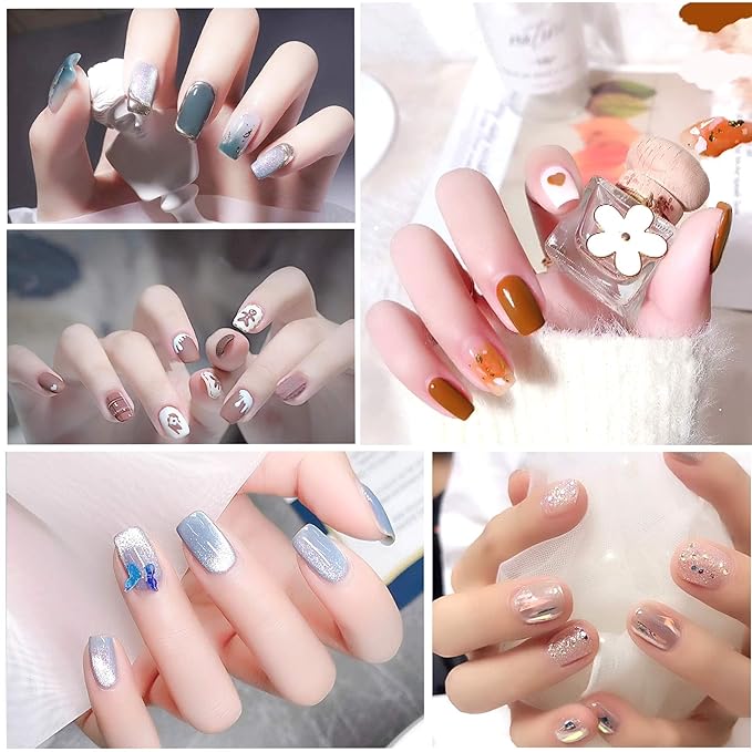 FEBSNOW 1000PCS Acrylic Nails 10 Sizes Artificial Half Cover False Flake Tips for Nail Salon, Shop, DIY Art - Ballerina Short French Nail Tips