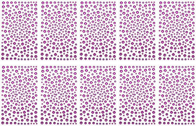 PATIKIL 2090 Pcs Acrylic Gem Sticker, 4 Size 3/4/5/6mm Self Adhesive Rhinestones Face Gem Stones Bling Jewelry for Nail Art Craft Clothes DIY Makeup Decoration Party, Dark Purple