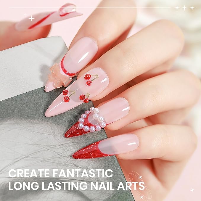 Clear and Nude Solid Builder Gel for Nails Extension 3D Hard Gel for Carving Patterns Decoration Home Manicure DIY for Women