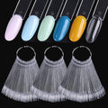 150 Pcs Clear Nail Swatch Sticks with Ring, Oval Shape Nail Swatches for Gel Polish, Transparent Acrylic Tips for Organization, Displaying Colors and Training Nails tech Supplies for Home or Salon Use