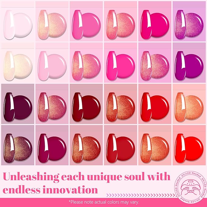 ABAC Solid Gel Nail Polish,Ombre Gel Nail Polish,Pat Paint Nail Gel,Spring&Summer Hema-free Soak Off 24 Color Gel Polish Kit with Double-Ended Nail Art Brush for Salon and Nail Art DIY at Home