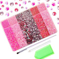 30000PCS Pink AB Resin Flatback Rhinestones Kit, Jelly Resin Non-Hotfix Rhinestones for Crafts DIY Design, Tumblers, Clothes, Makeup, Nail Art 2mm, 3mm, 4mm, 5mm