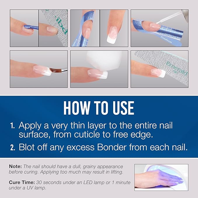 IBD Non-Acidic Nail Primer, LED/UV Bonder – Nail Primer for Gel Polish and Acrylic Nails, Nail Bonder for Long-Lasting Adhesion, 0.5 oz