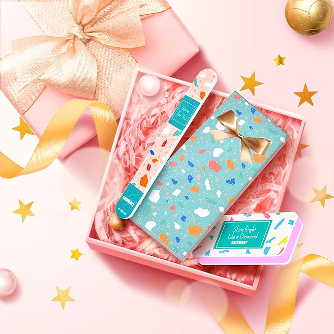 Nail File and Buffer Set - Gifts for Women - Ultimate Shine Nail Buffing Block Shiner Polisher with Professional 100/180 Grit Nail Files Emery Boards Manicure Tools for Natural Acrylic Nails