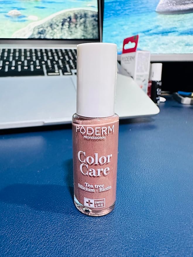 PODERM Nail Polish – Enriched with Tea Tree & Biotin – Improves Nail Appearance – Vegan Formula – For Hands & Feet – Swiss Made (Taupe)