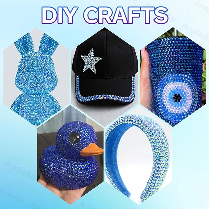 26000PCS Mixed Blue Resin Flatback Rhinestones for Crafting, Resin Rhinestones for Bedazzling Kit, 2/3/4/5/6mm Flatback Gems Jewels for DIY Mugs Tumblers Clothing Shoes Nail Art