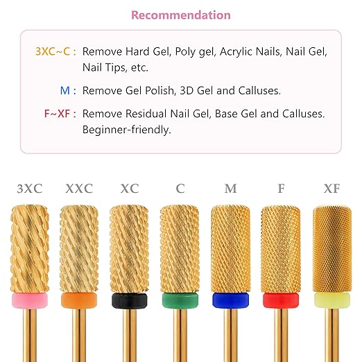 MIRACLE 3/32" Nail Drill Bits Crystal Top Large Barrel Head for Electric Drill Machines ｜ (Extra Fine)