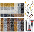 qiiipi 2 Big Boxes Metallic Color Resin Pearls and Rhinestones w B7000 Glue for Bedazzling Crafting Flatback Stones Gems Diamonds Bedazzler Kit for Nails Face Makeup Tumblers Bottles Crafts﻿ Shoes