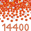 Beadsland Flatback Rhinestones Bulk,14400pcs Orange Rhinestones for Nails Crafts Clothes DIY Decoration, Hyacinth/Orange, SS20, 4.6-4.8mm
