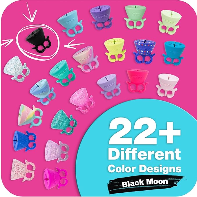 tweexy Wearable Nail Polish Holder Ring - Ideal Gift for Teenage Girls - Nail Polish Holder Stand for Manicure & Pedicure, Fingernail Painting - Nail Polish Accessories (Black Moon)