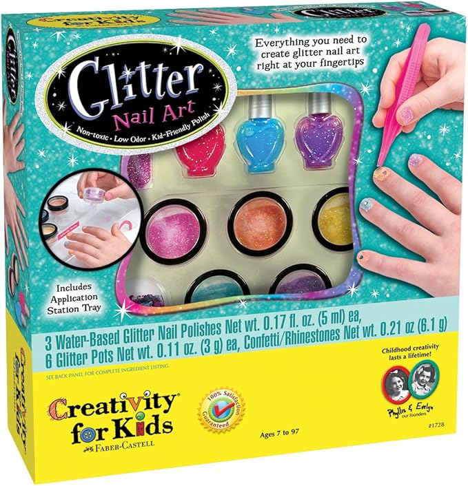 Creativity for Kids Glitter Nail Art - Glitter Manicure Kit for Kits (Ages 7+)