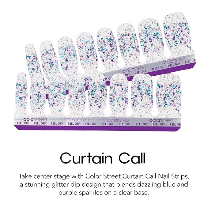 Color Street Curtain Call Glitter Dip Nail Strips