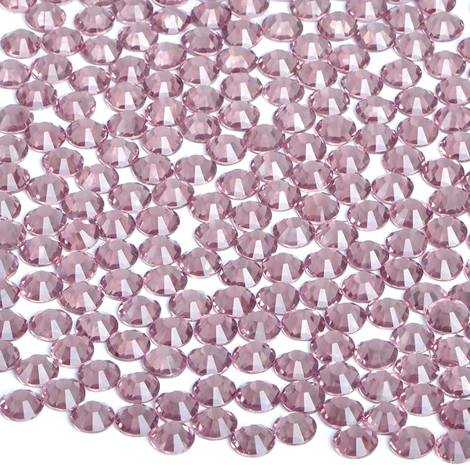 2880 Pieces SS3 Lt. Amethyst Hotfix Rhinestones Flatback Round Crystal Glass Rhinestones Gems for Crafts Nail Face Art Clothes Shoes Bags DIY