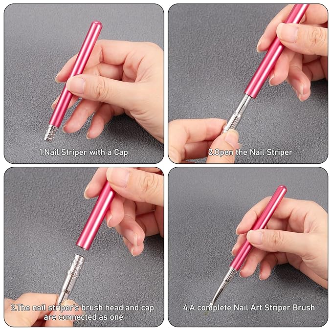 DANNEASY Nail Art Brushes for Gel Polish, Nail Drawing Pen for Daisy, Petals, Leaves, Flower, 3d Floral Nails Art Brush Design Tools Acrylic Manicure Brushes