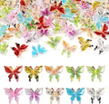 60Pcs 10 Colors Glitter Butterfly Resin Nail Charms, Bow Shape, Nail Art Rhinestones, Craft Bead, DIY Gift