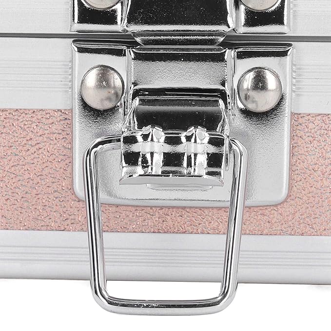 Pomya Nail Drill Bit Holder Storage Box, Multi Hole Nail Drill Bits Stand Displayer with Transparent Cover, Nail Bits Organizers Container (Dazzling Gold)