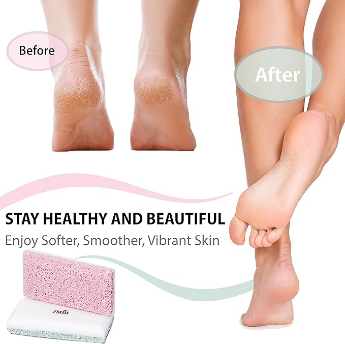 Glass Pumice Stone Callus Remover for Feet, Elbows, Hands, and Knees, Spain Made - 2 in 1 Pedicure Exfoliator and Scrubber for Rough, Hard Skin (Pink Color)