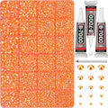33000Pcs Orange Rhinestones for Bedazzling, Bedazzler Kit with Flatback Craft Rhinestones Orange Bulk and B7000 Glue, 2,3,4,5,6mm Resin Flat Back Crystals for Craftings, Crafts, Clothes, Shoes, Nails
