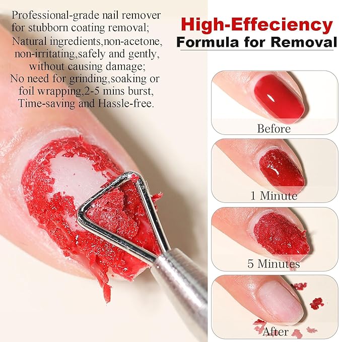 LOUINSTIC Gel Nail Remover & Cuticle Oil Kit – 30 ml Remover & Nourishing Oil, Gently Removes Gel Polish in 2–5 Minutes, Low Odor, No Soak or Foil Needed, Nourishes Natural Nails for At-Home DIY Care