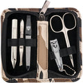 3 Swords Germany - brand quality 5 piece manicure pedicure grooming kit set with synthetic leather case camouflage - Made in Germany