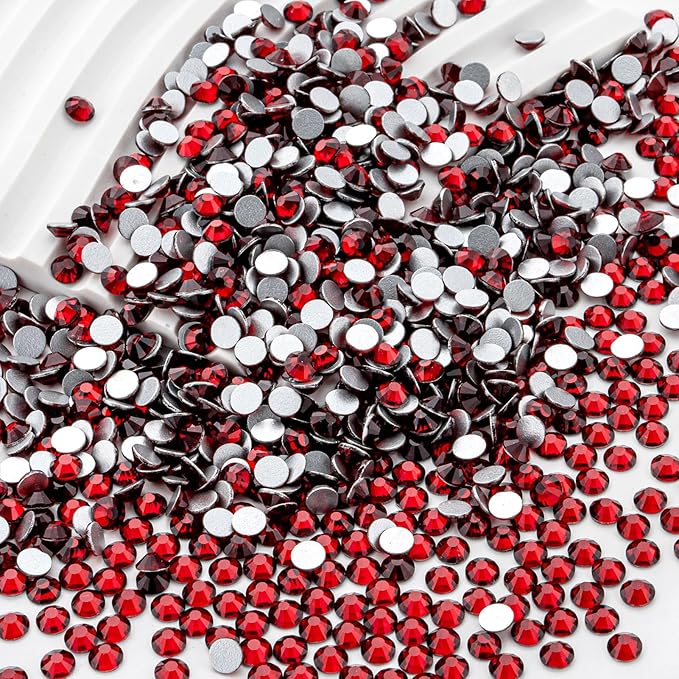 Flatback Rhinestones Bulk, 14400PCS Siam Rhinestones for Clothes DIY Decoration Crafts, Siam, SS10, 2.7-2.9mm