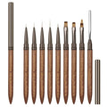 9Pcs Nail Art Brushes Sandalwood Handle Professional Gel Polish Art Nail 3D Art Nail Dotting Brush Pen for Manicure DIY Home SalonNails Detail Paint Brushes Miniature Paint Brushes Fine Detailing Set