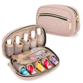 LUXJA Nail Polish Case - Holds 10 Bottles (15ml - 0.5 fl.oz), Nail Polish Organizer with Zipper Pockets (Bag Only), Pale Rose