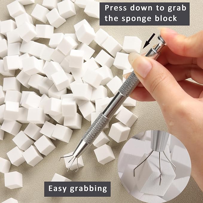 150pcs Ombre Sponge for Nails FSpronail Mini Sponges Gripper Pen Foam Sponge Aura Nail Sponge White Nail Polish Sponges Nail Art Manicure Tools Supplies - Silver